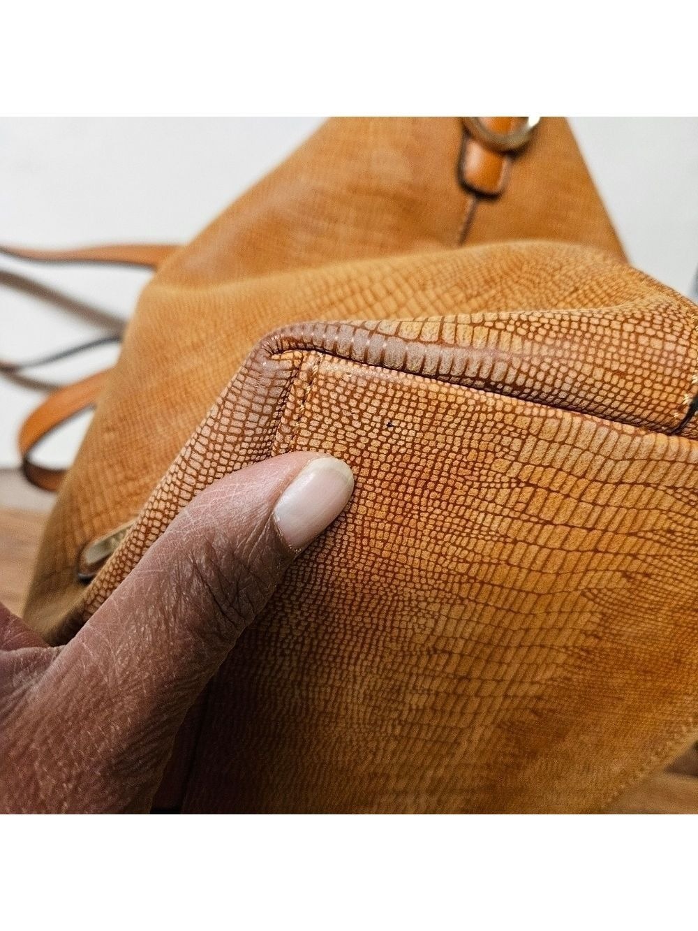 Michaela Caramel Shoulder Tote Bag - Picture 14 of 16